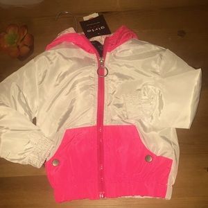 Girls Outerwear Pink/White Jacket